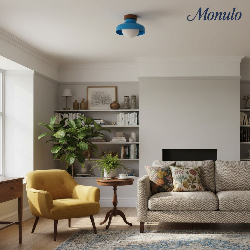 Oribela Plafonnier Moderne Minimaliste - Lampe Sculpturale en Verre en Forme de Dôme pour Salon et Cuisine