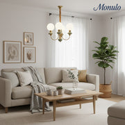 Lustre sphérique en pierre de luxe moderne Radiara, design sculptural en couches pour salon et hall d'entrée