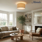 Load image into Gallery viewer, Jelvane Linen Drum Flush Mount - Modern Fabric Bedroom Ceiling Light