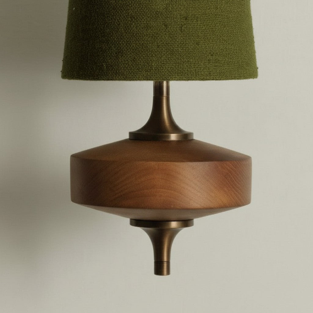 Aplique de pared Rowan Retro con pantalla de tela: iluminación clásica de tela para el dormitorio
