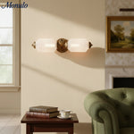 Cargar imagen en el visor de la Galería, Aplique de pared Eloise vintage de vidrio lechoso festoneado: iluminación de acento moderna para baño y dormitorio