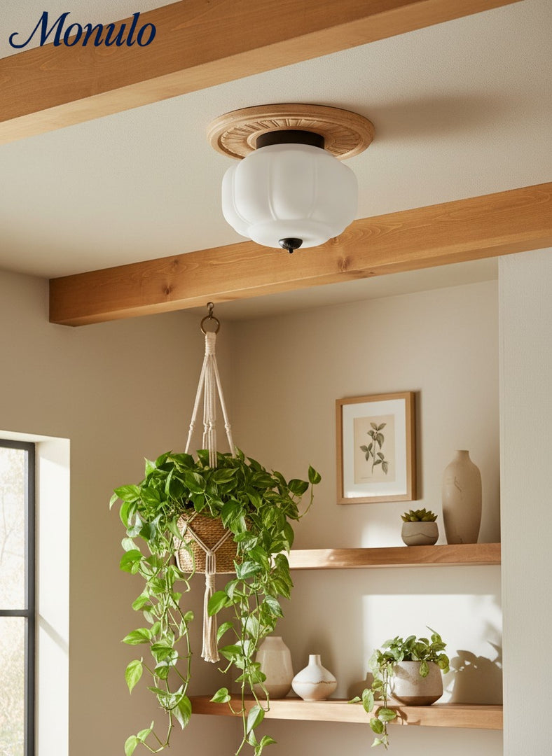 Retro Milk Semi Flush Mount Eloise Deckenleuchte