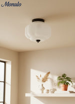 Bild in Gallery-Viewer laden, Retro Milk Semi Flush Mount Eloise Deckenleuchte