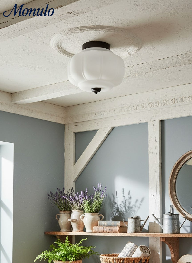 Retro Milk Semi Flush Mount Eloise Deckenleuchte