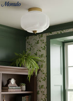Bild in Gallery-Viewer laden, Retro Milk Semi Flush Mount Eloise Deckenleuchte