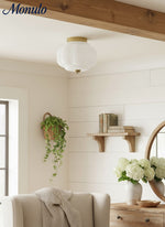 Bild in Gallery-Viewer laden, Retro Milk Semi Flush Mount Eloise Deckenleuchte