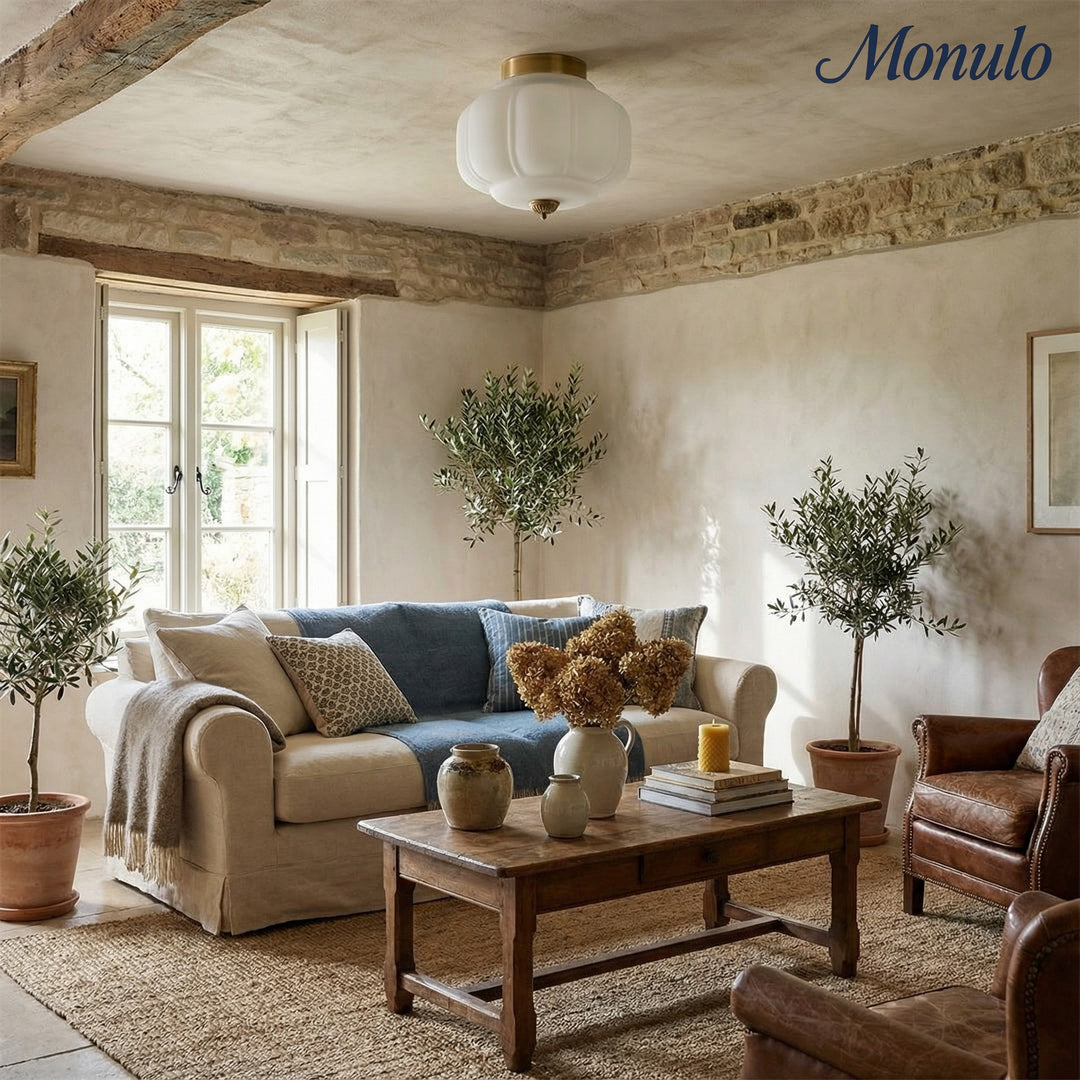 Plafonnier encastré Eloise en verre laiteux – Éclairage d'accentuation moderne avec abat-jour en verre artistique 