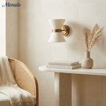 Load image into Gallery viewer, Ankora Bow-Tie Linen Shade Wall Light with Aged Brass Finish for Hallway and Bedroom