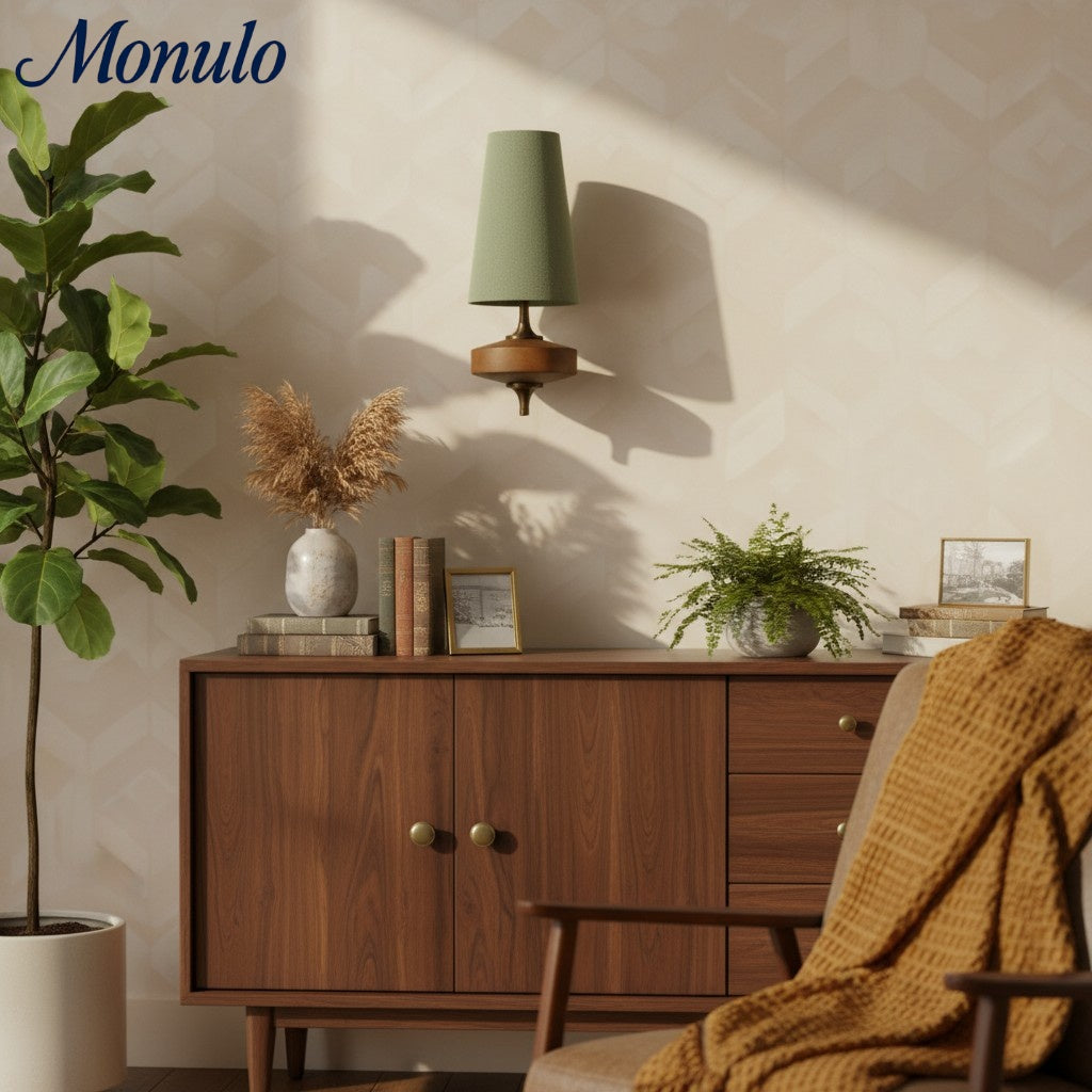 Aplique de pared Rowan Retro con pantalla de tela: iluminación clásica de tela para el dormitorio