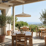 Cargar imagen en el visor de la Galería, Lámpara colgante Elumina con pantalla de seda plisada elegante – Lámpara colgante de estilo Mid-Century para comedor