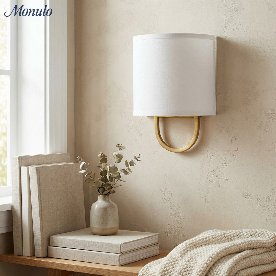 Nolvara Fabric Shade Wall Lamp - Modern Bedroom Wall Sconce for Cozy Lighting