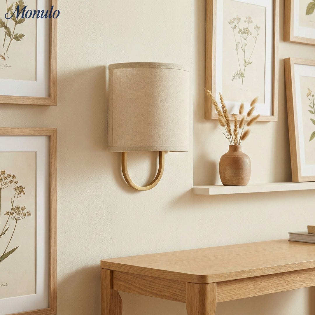 Nolvara Fabric Shade Wall Lamp - Modern Bedroom Wall Sconce for Cozy Lighting