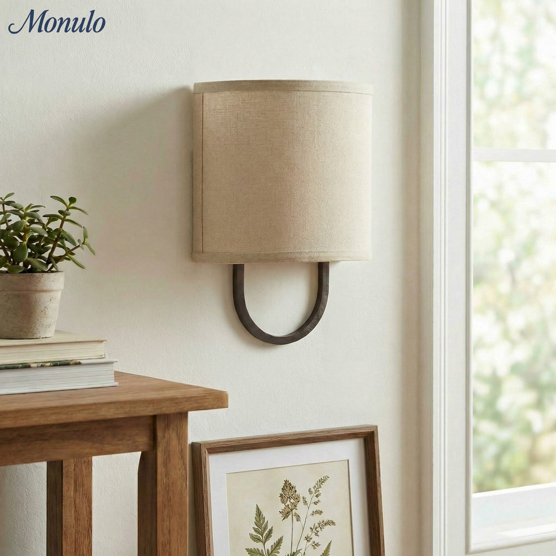 Nolvara Fabric Shade Wall Lamp - Modern Bedroom Wall Sconce for Cozy Lighting