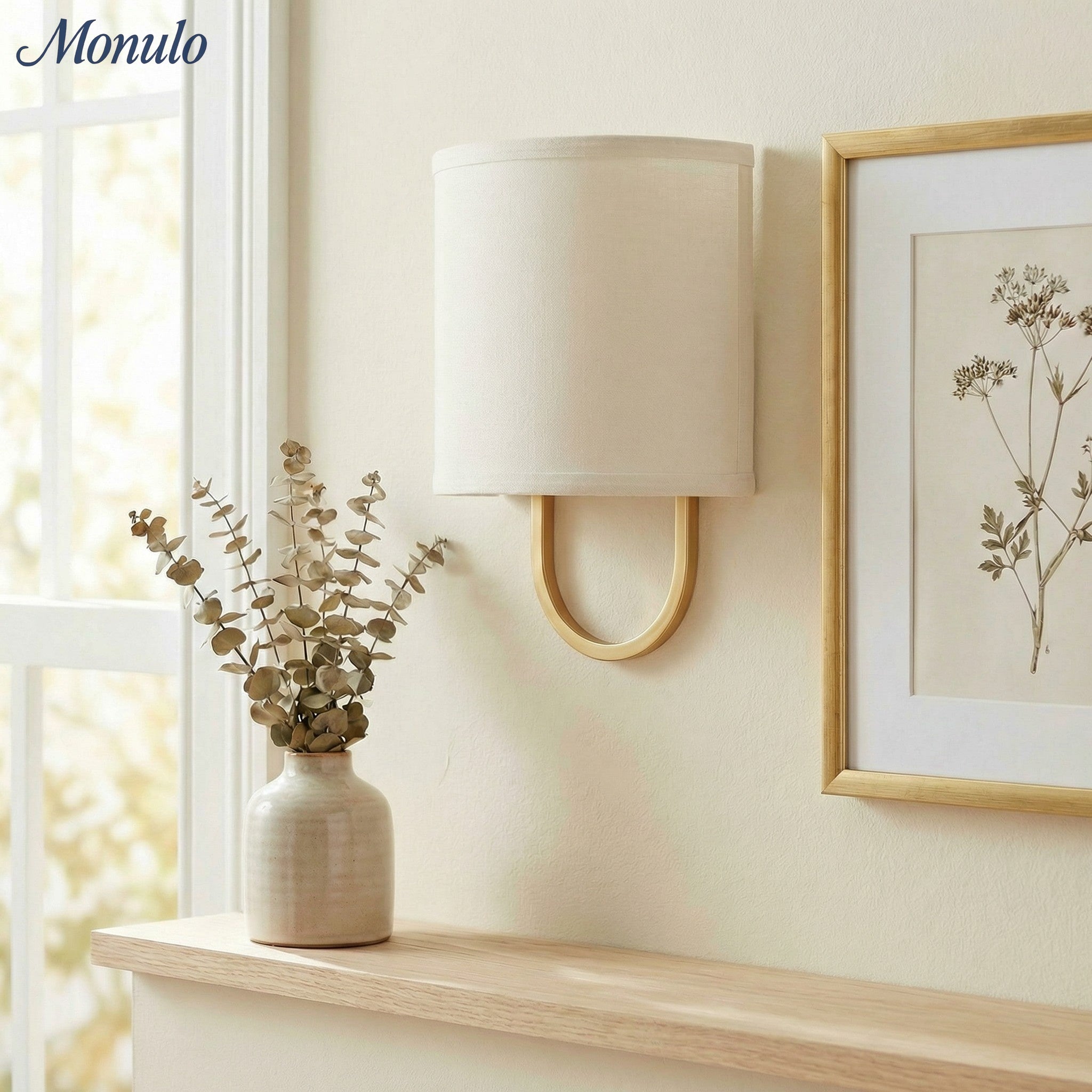 Nolvara Fabric Shade Wall Lamp - Modern Bedroom Wall Sconce for Cozy Lighting