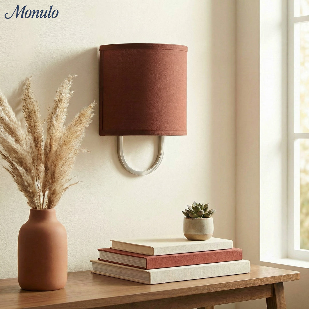 Nolvara Fabric Shade Wall Lamp - Modern Bedroom Wall Sconce for Cozy Lighting
