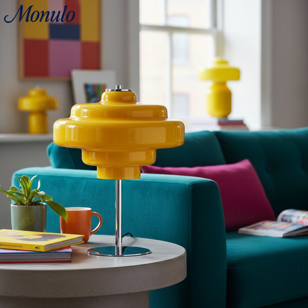 Koloro Glass Table Lamp – Modern Tiered Lamp for Living or Work Spaces