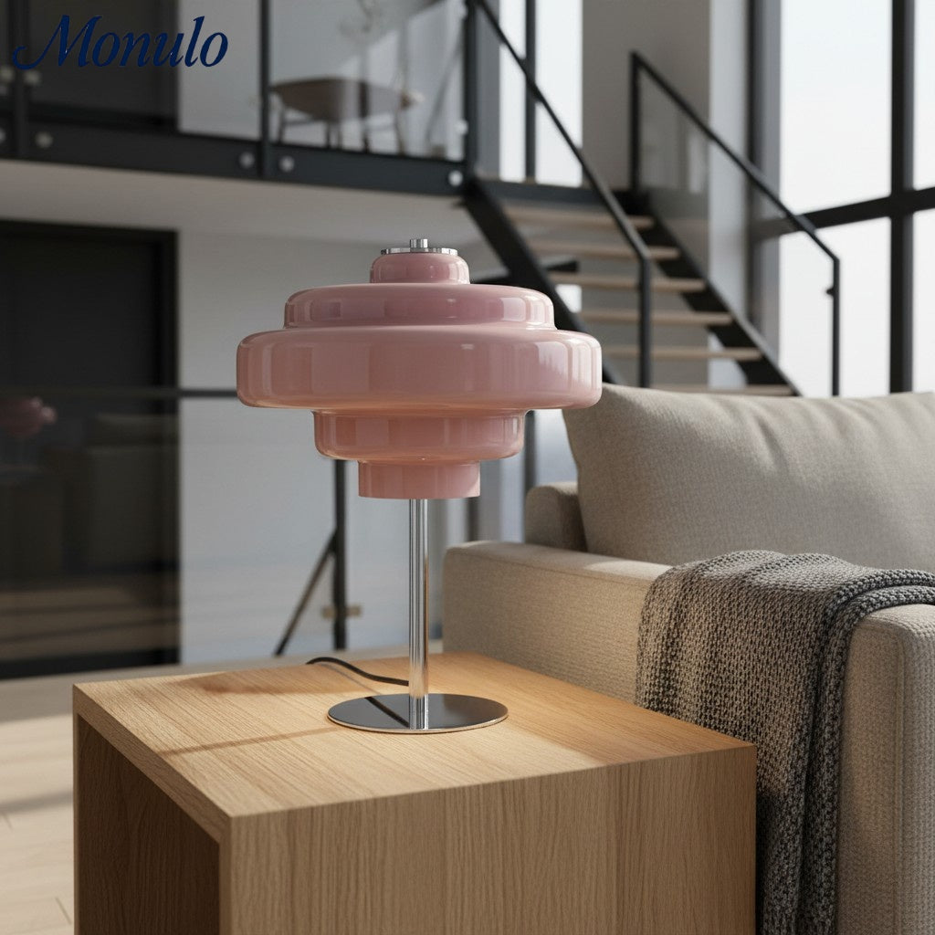 Koloro Glass Table Lamp – Modern Tiered Lamp for Living or Work Spaces