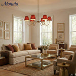 Cargar imagen en el visor de la Galería, Lámpara de araña plisada Luvora de 6 luces: moderna elegancia de latón para comedores