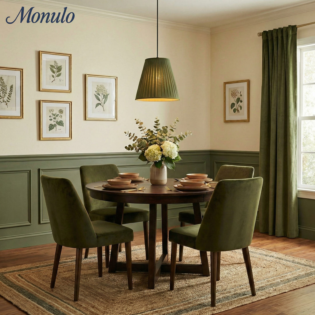 Lámpara colgante plisada de tela Luvora: elegante lámpara colgante de latón para comedor