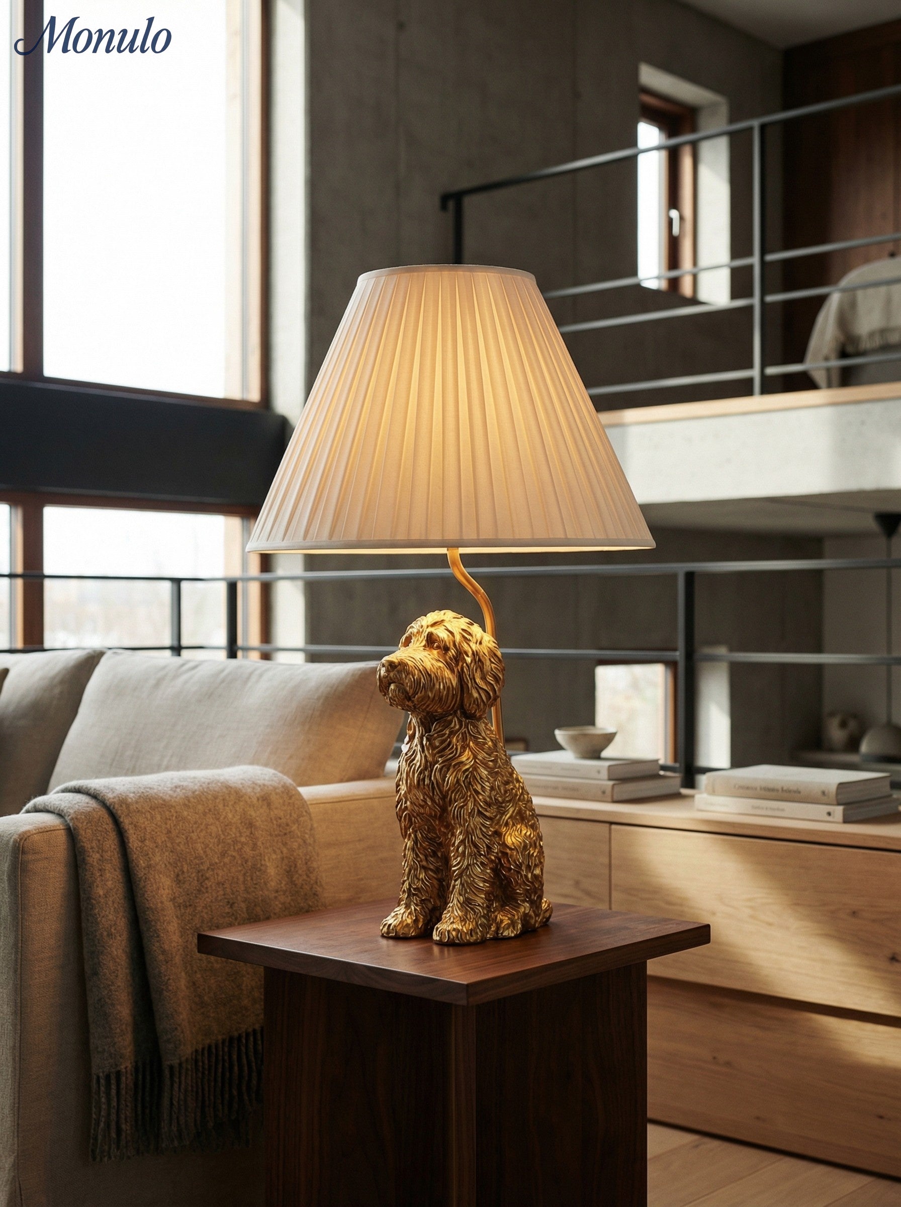 Pawdia Animal Bedside Table Lamp - Classic Fabric Shade Lighting