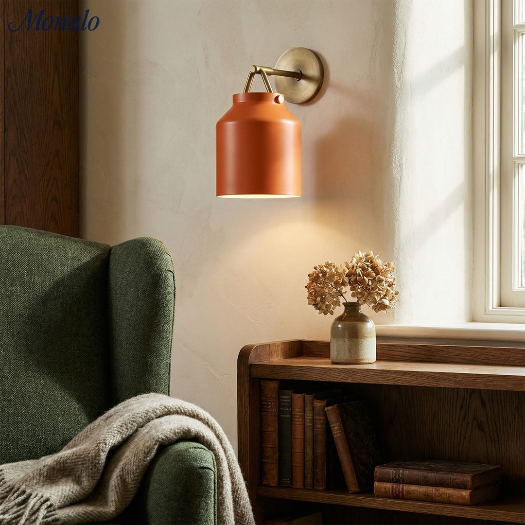 Applique murale minimaliste Hanton – Applique en verre lait vintage avec accent en métal