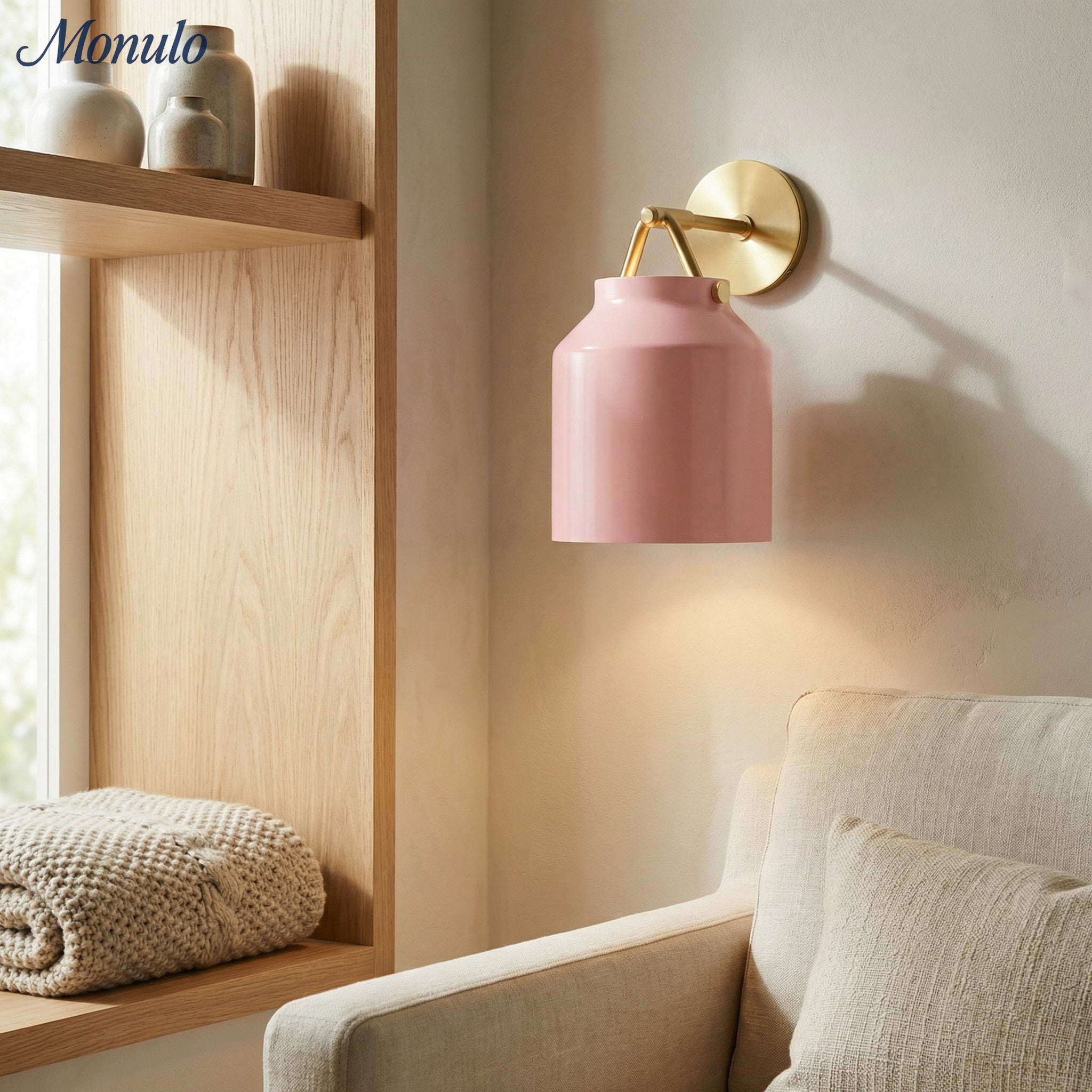 Hanton Minimalistische Wandleuchte – Vintage Milchglas-Wandleuchte mit Metallakzent