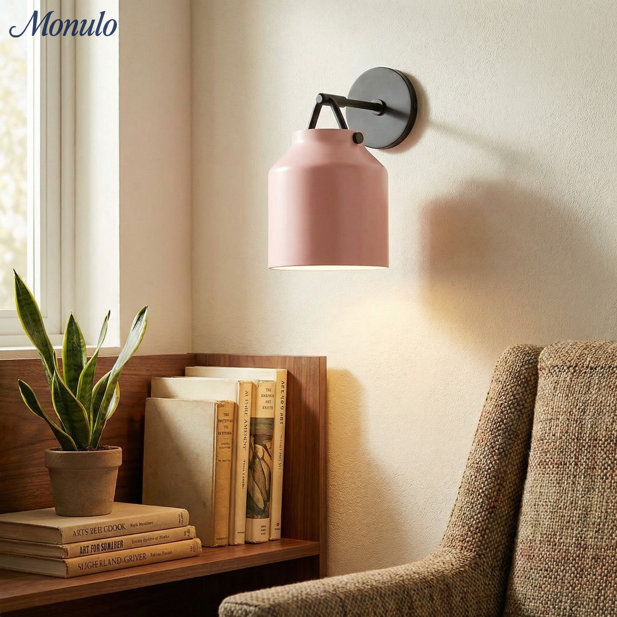 Hanton Minimalistische Wandleuchte – Vintage Milchglas-Wandleuchte mit Metallakzent