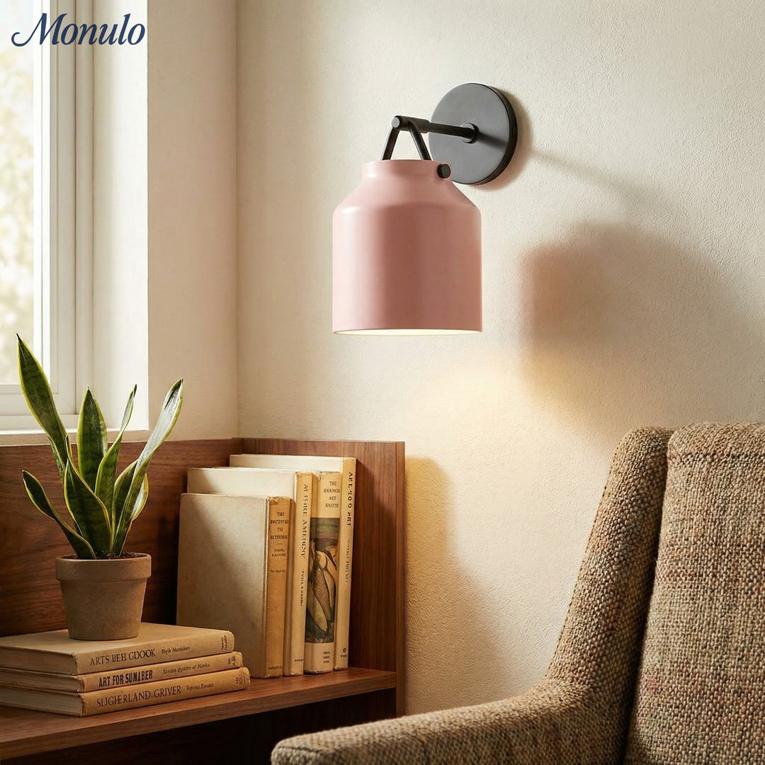 Applique murale minimaliste Hanton – Applique en verre lait vintage avec accent en métal