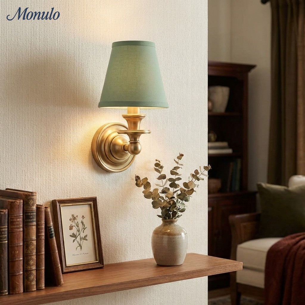 Rowan Drum Shade Wandlampe – Stoff-Wandleuchte für gemütliche Landhausbeleuchtung