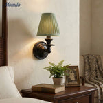 Load image into Gallery viewer, Rowan Drum Shade Wall Sconce – Fabric Sconce Light for Cozy Cottage Lighting