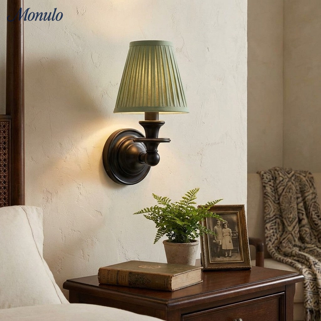 Rowan Drum Shade Wall Sconce – Fabric Sconce Light for Cozy Cottage Lighting