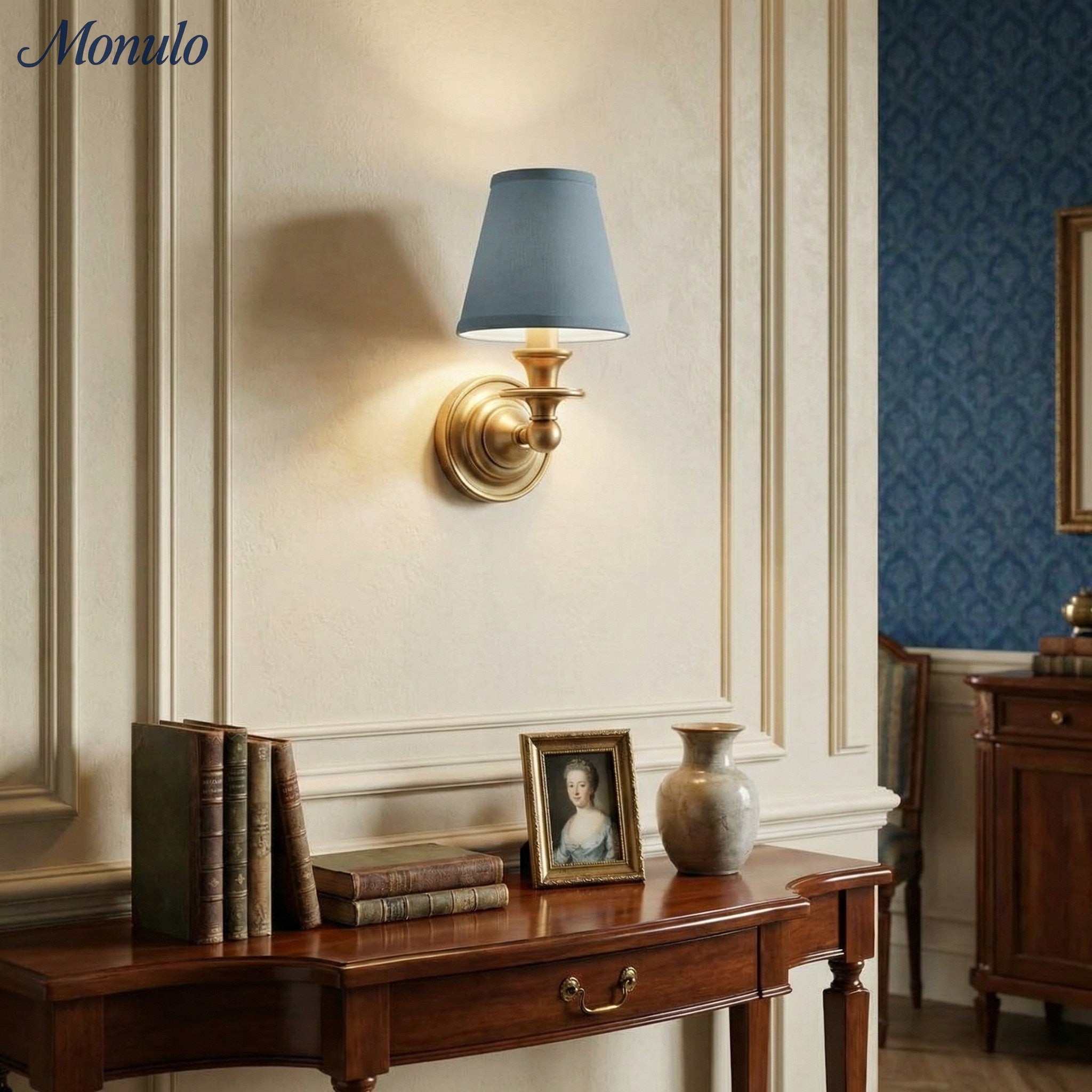 Rowan Drum Shade Wandlampe – Stoff-Wandleuchte für gemütliche Landhausbeleuchtung