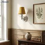 Load image into Gallery viewer, Rowan Drum Shade Wall Sconce – Fabric Sconce Light for Cozy Cottage Lighting