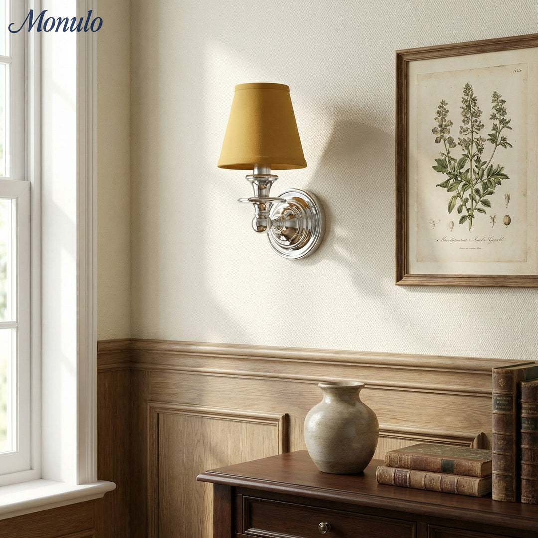 Rowan Drum Shade Wall Sconce – Fabric Sconce Light for Cozy Cottage Lighting