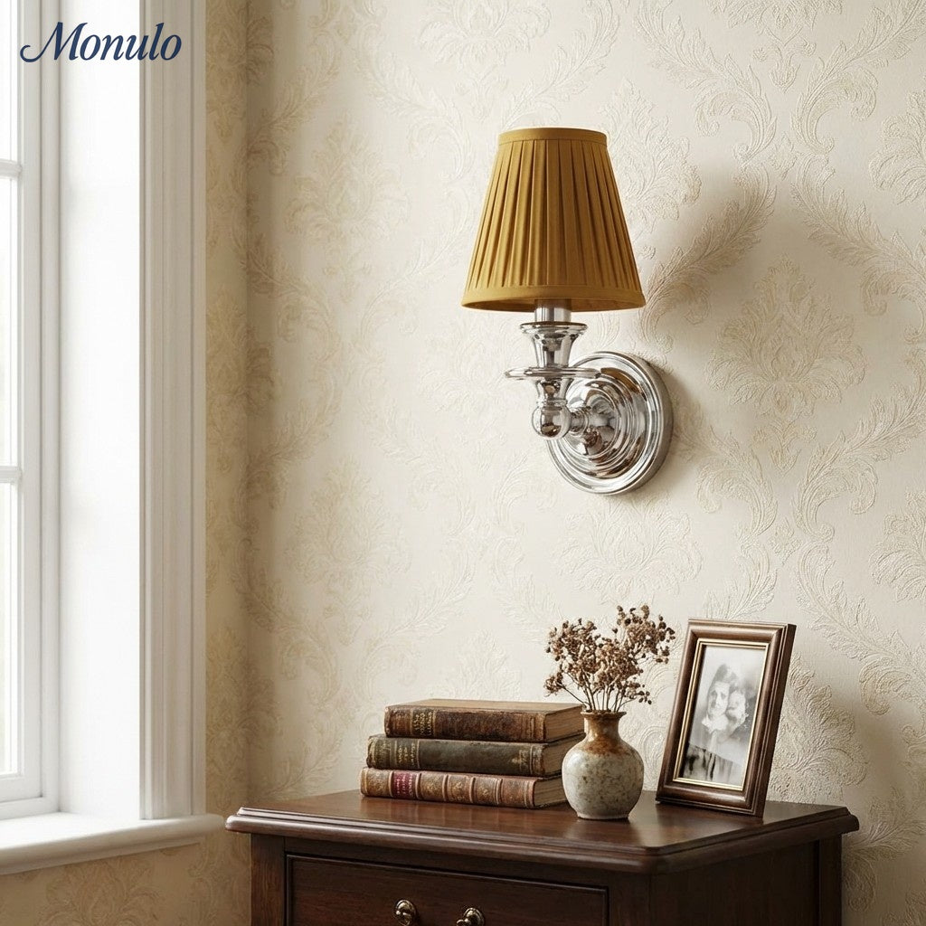 Rowan Drum Shade Wall Sconce – Fabric Sconce Light for Cozy Cottage Lighting