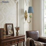 Load image into Gallery viewer, Rowan Classic Fabric Shade Sconce – Ceramic Wall Light for Hallway or Bedroom