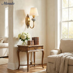 Load image into Gallery viewer, Rowan Classic Fabric Shade Sconce – Ceramic Wall Light for Hallway or Bedroom