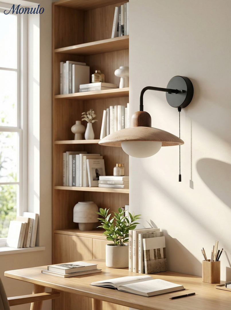 Travira Modern Design Disc Travertine Wall Light