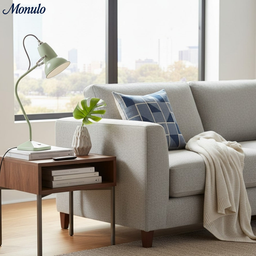 Modryx Pyramid Base Mini Table Lamp - Vintage Metal for Desk