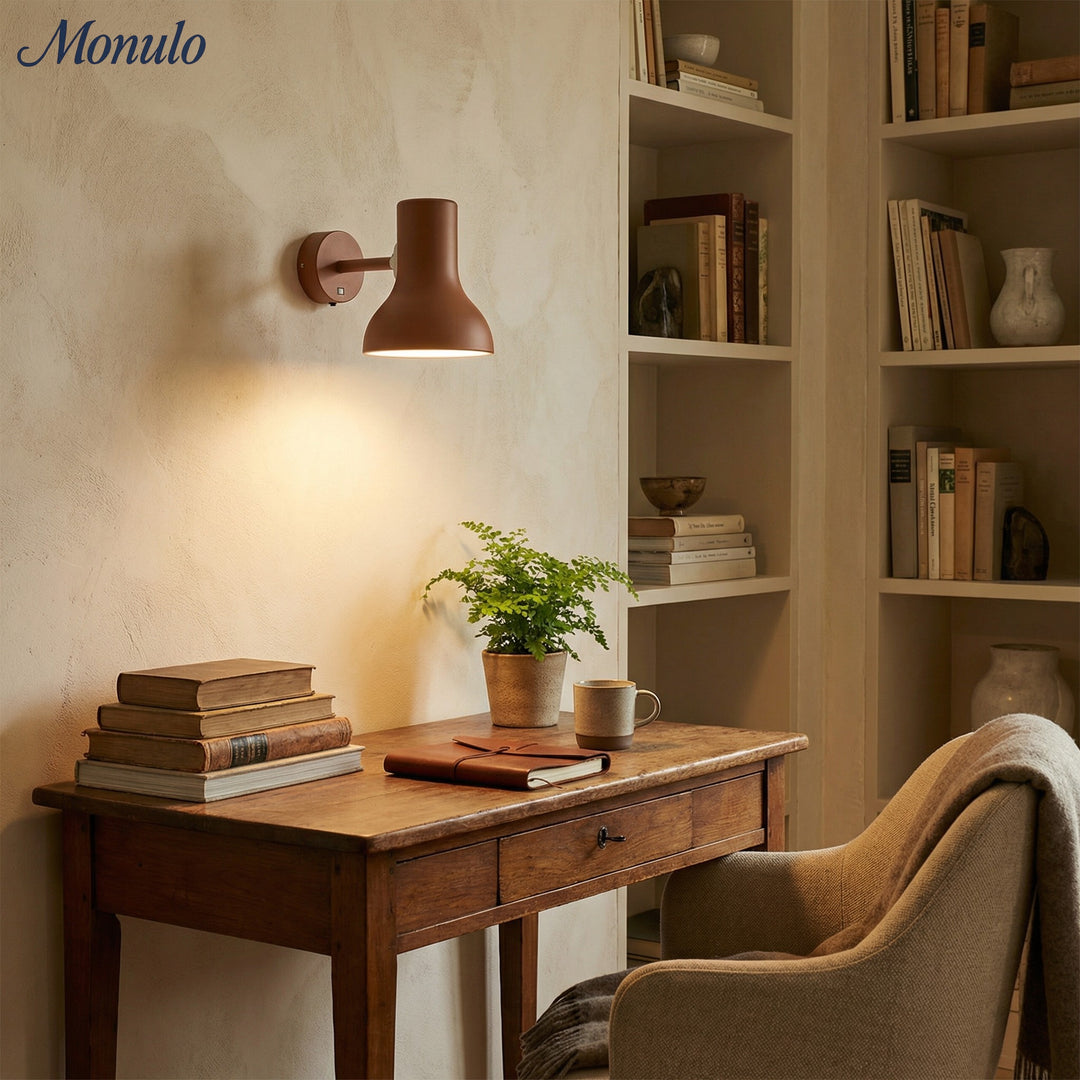 Lámpara de Pared Ajustable de Metal Mate Modryx - Aplique de Pared Moderno y Minimalista para Pared Destacada de Sala de Estar