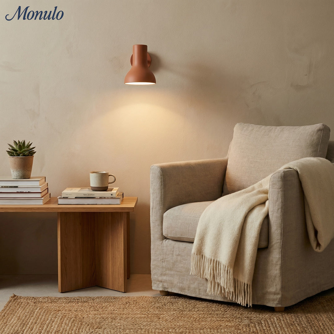 Lámpara de Pared Ajustable de Metal Mate Modryx - Aplique de Pared Moderno y Minimalista para Pared Destacada de Sala de Estar