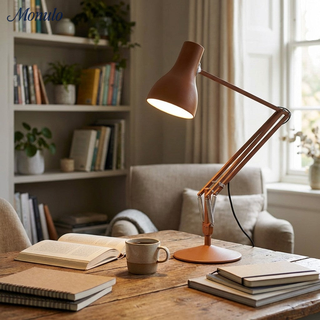 Modryx Modern Pivoting Desk Lamp with Clean Lines - Minimal Task Light for Office Desk and Nightstand