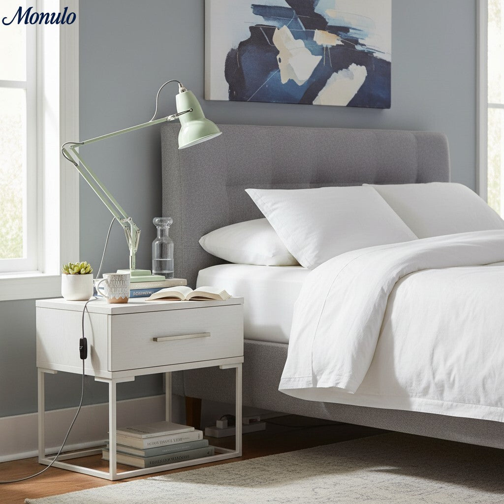 Lampe de bureau réglable Modryx - Métal industriel ancien pour bureau et chambre