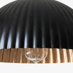 Load image into Gallery viewer, Gold interior and ribbed black metal shade detail