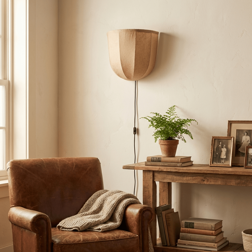 Sienna Linen Plug-In Wall Light with Inline Switch - product image 2