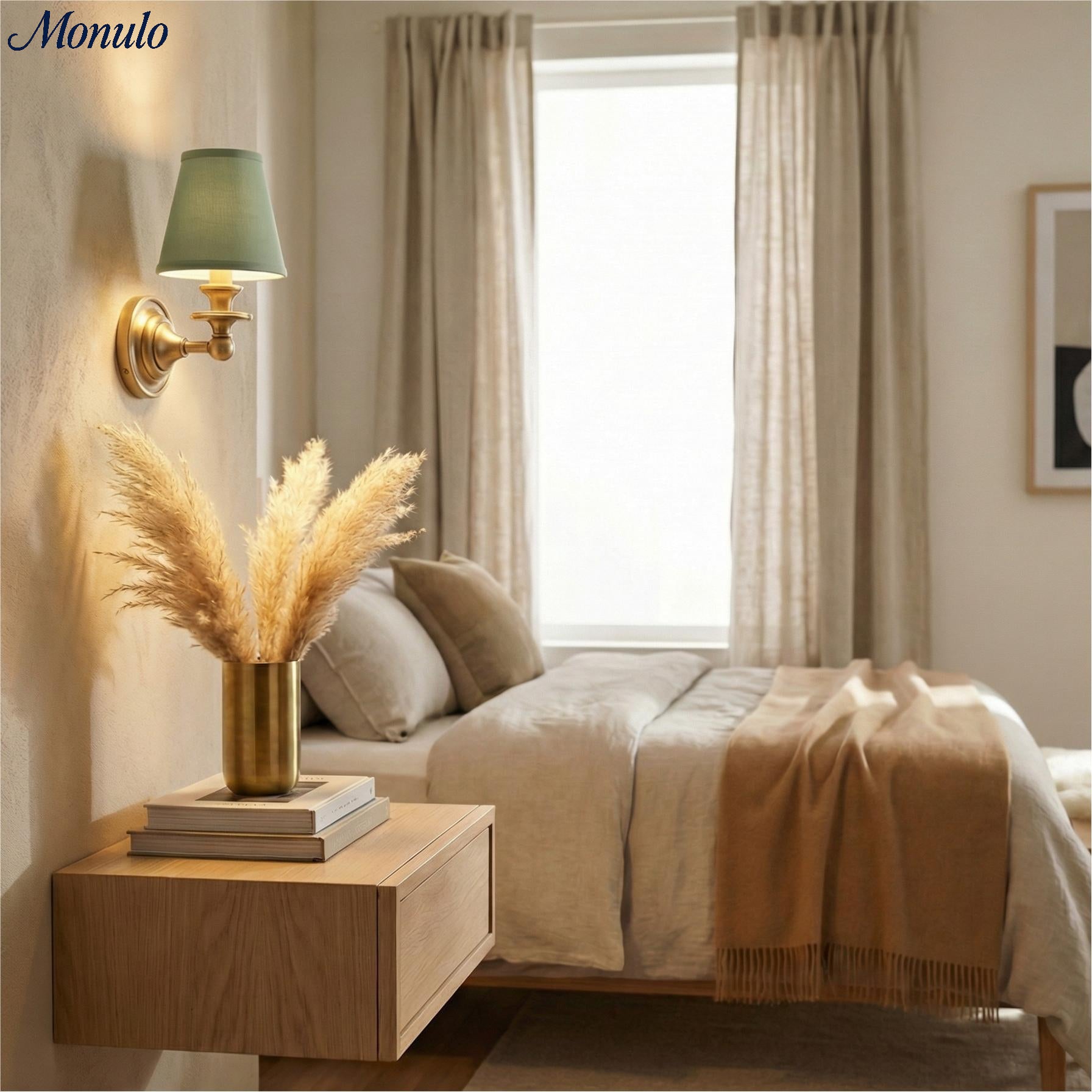 Rowan Drum Shade Wall Sconce – Fabric Sconce Light for Cozy Cottage Lighting