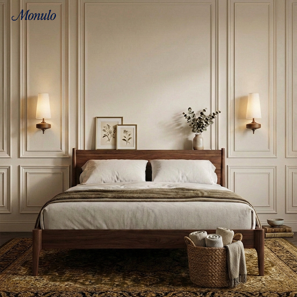 Aplique de pared Rowan Retro con pantalla de tela: iluminación clásica de tela para el dormitorio