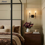 Cargar imagen en el visor de la Galería, Aplique de vidrio transparente Derlina: elegante aplique para tocador individual o triple