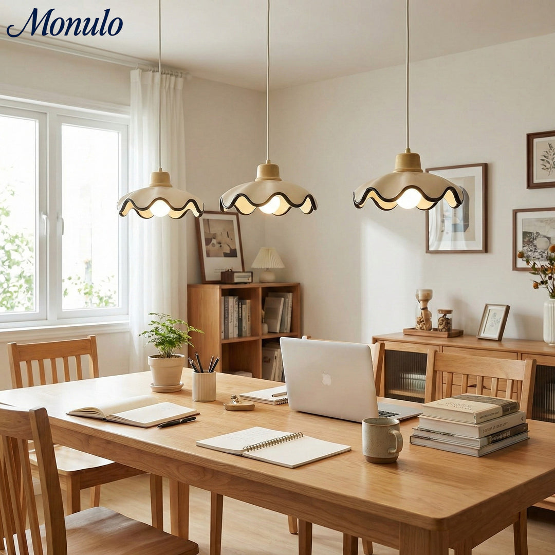 Suspension en résine en forme d'onde Resinova - Résine métallique moderne pour salles à manger et cuisines