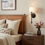 Bild in Gallery-Viewer laden, Rowan Stoffschirm Wandleuchte in Antik Kupfer - Vintage Luxus Licht für Innenräume